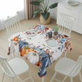 thumbnail image 6 of Orange Blue Pumpkins Fall Table Cloth Waterproof Tablecloths, Thanksgiving Floral Botanical Tablecloth Dining Table Cover for Kitchen Party Tabletop Outdoor, Square Tablecloth 60x60 Inch, 6 of 9