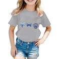 thumbnail image 2 of Gbsyewxs Childrens Shirts Crew Neck Short Sleeve Animal Print Fashion Summer Toddler Girls Outfits Grey Size 1-2 Years, 2 of 3
