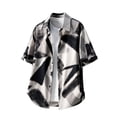 thumbnail image 5 of BLTIBY Men's Summer Beach Outfits 2 Piece Printed Short Sleeve Button Shirts and Drawstring Shorts Vacation Sets with Pockets Lightweight Black XXL, 5 of 8