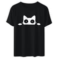 thumbnail image 4 of cute tops for women trendy going out summer short sleeve cat shirt basic round neck tee comfy soft shirts, 4 of 4