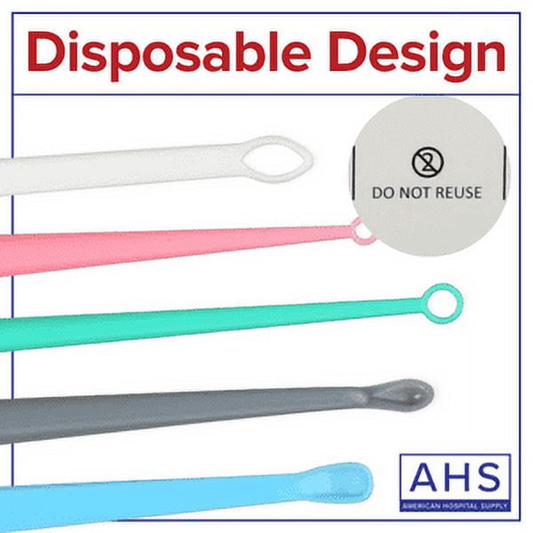 American Hospital Supply 2mm Disposable Ear Curette | Ear Wax Remover | 50 per Box, Gray