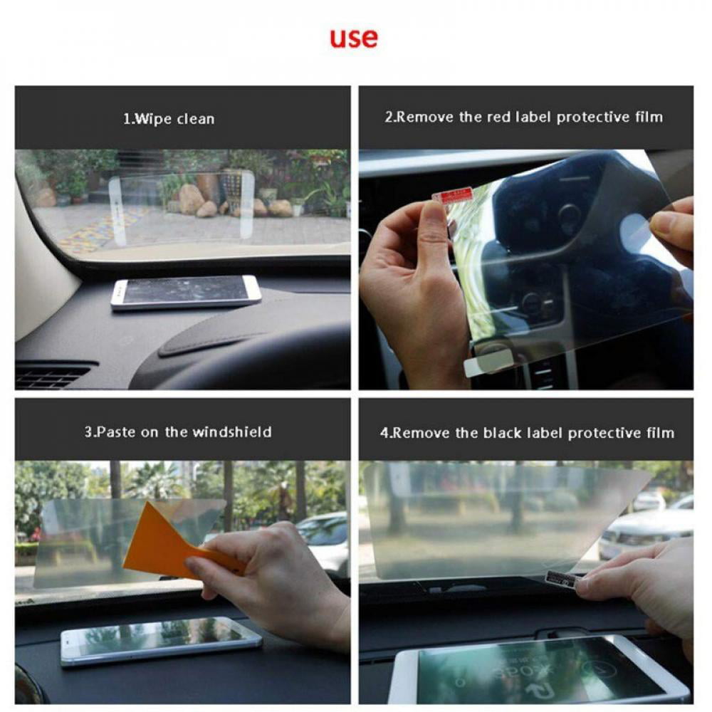 Clarity Film RED SHIELD Universal Head Up Display HUD Reflective Windshield Film 7.5 for All Car Makes and Models HD Premium Quality High Definition Compatible with All HUD Units and Smartphones. 