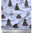 thumbnail image 1 of Soimoi Blue Moss Georgette Fabric Stencil Tree Decor Fabric Printed Yard 42 Inch Wide, 1 of 3