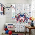 thumbnail image 3 of Independence Day Butterfly Shower Curtain, 72" x 84", Country American Flag Butterfly Star Wood Grain Waterproof Bathroom Curtain Washable Shower Curtain Set with 12 Hooks, 3 of 9