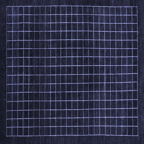 Ahgly Company Indoor Square Abstract Blue Modern Area Rugs, 5' Square