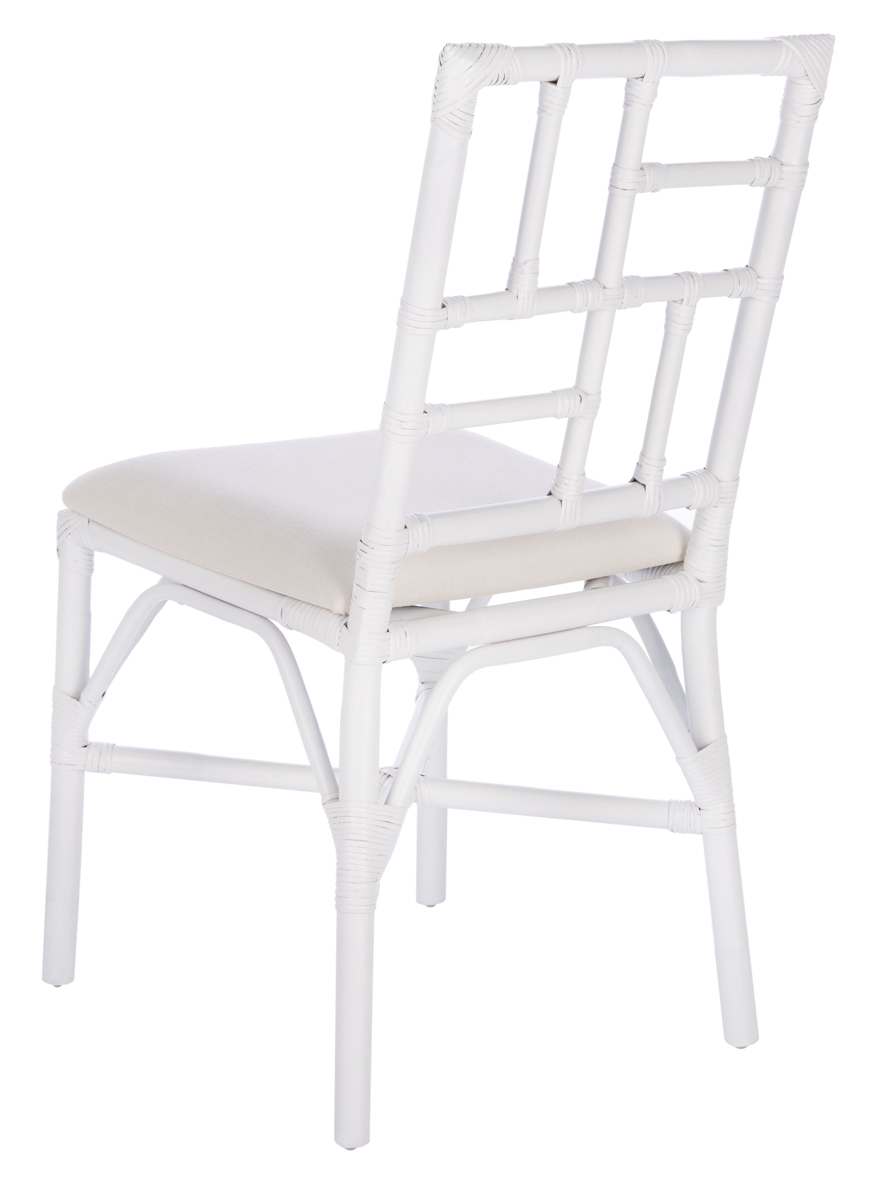 SAFAVIEH Christine Glam Accent Chair w/Cushion, White, Set of 2