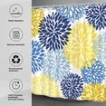 thumbnail image 2 of Dahlia Flower Shower Curtain, Floral Bathroom Decor, Waterproof Polyester Fabric Yellow Navy Blue Set, with 12 Hooks 72 x 72, 2 of 6