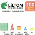 thumbnail image 4 of Liltom Magnetic Building Tiles Set — STEM Construction Toys for Kids 100-pcs Ages 3+., 4 of 6