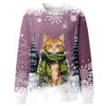 thumbnail image 4 of Chandail en Molleton Imprimé Joyeux Noël pour Femmes Col Rond Décontracté Manches Longues Coupe Ample Blouse d'Entraînement Col Rond Confortable, 4 of 4