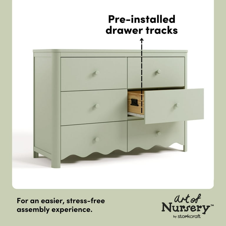 Casablanca 6 Drawer Dresser Color: Sage
