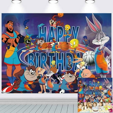 Space Jam Backdrop Banner Party Supplies Poster Movie Theme Background for Photography Kids Birthday Decorations