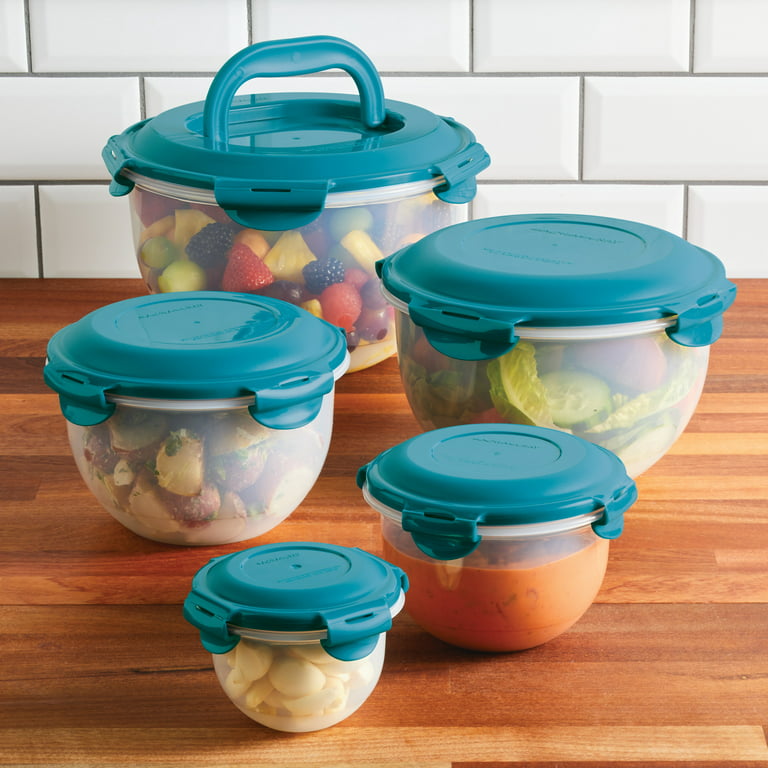 Tupperware Fresh N Cool Food Containers ~ 9 Clear Containers w/ Pastel  Seals New