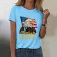thumbnail image 2 of mgoYE Women T-Shirt 250 Years American Flag 250th Anniversary USA T-Shirt(Sky Blue,XL), 2 of 8