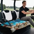 thumbnail image 4 of Bulopur Beach Club Car Golf Cart Seat Covers Starfish Golf Cart Towel Seat Covers with 4 Front Pockets& Nonskid Bottom Compatible with EZGO, Yamaha, Club Car, 4 of 8