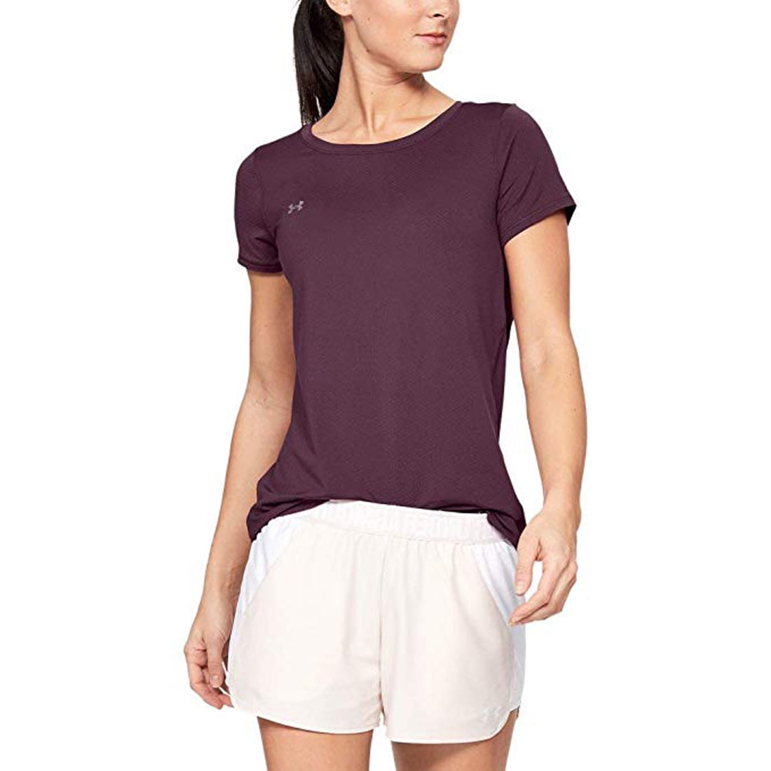 tyfoon Seizoen tegenkomen Under Armour Women's HeatGear Armour Short Sleeve Shirt, Level Purple  (569)/Metallic Silver, X-Small - Walmart.com