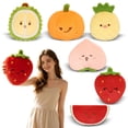 thumbnail image 2 of Plush Pillow Peach Shaped Soft Colorful Stuffed Fruit for Student Bedroom Decor Young Birthday Gift for Dorm Living Room, 2 of 6