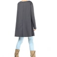 thumbnail image 3 of Mordenmiss Women's Swing Tunic Tops Loose Fit Shirt Dress with Pockets Gray L, 3 of 5
