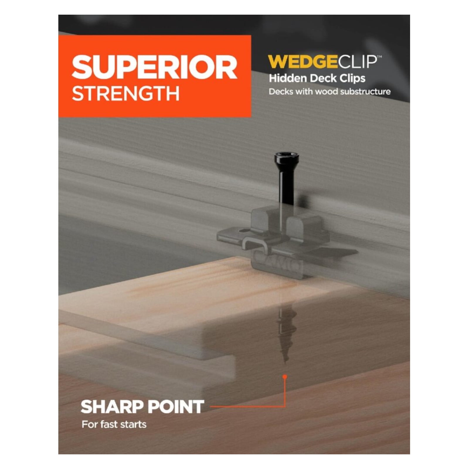 CAMO Wedge Deck Clips - 360 Pack (4 Cartons of 90)