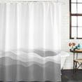 thumbnail image 3 of Grey Ombre Waterproof Fabric Shower Curtain, Summer Minimalist Ocean Waves Waterproof Fabric Shower Curtain for Bathroom Curtains Bathtubs Hotel Washable Shower Curtains with 12 Hooks Small 36x72in, 3 of 8