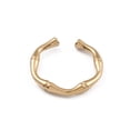 thumbnail image 2 of Ion Plating(IP) 304 Stainless Steel Bamboo Joint Open Cuff Rings for Women Real 14K Gold Plated Inner Diameter: 16.6mm DIY, 2 of 3