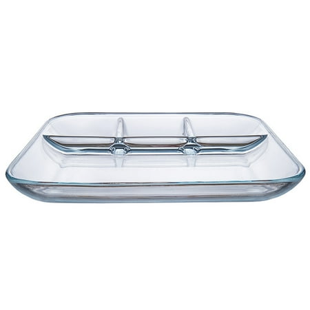 

1pc Transparent Heat-resistant Plate Glass Dish Square Plate for Home