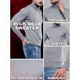 thumbnail image 4 of Mens Light Grey Turtleneck Sweater Soft Lightweight Casual Long Sleeve Shirt Krash-L, 4 of 7