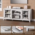 thumbnail image 6 of LIGHTINN Modern Farmhouse TV Stand for TVs up to 65", Home Entertainment Center with Storage Cabinet and Open Storage Shelves, White, 6 of 6