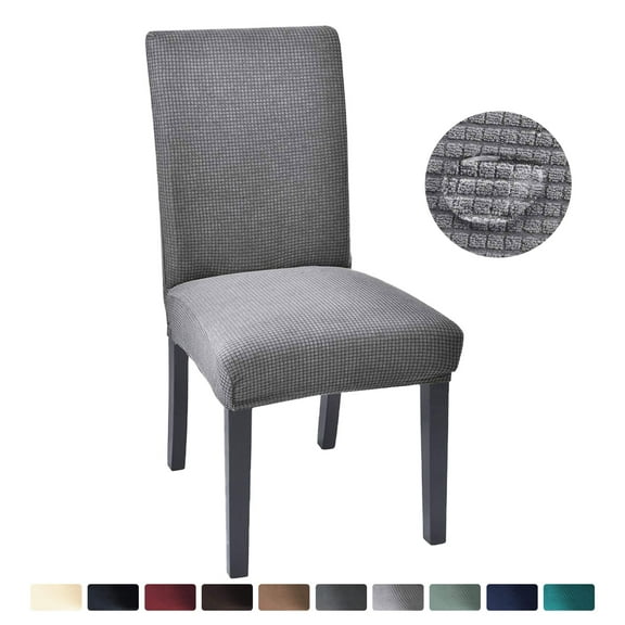 Dining Room Chair Covers,Chair Covers Set of 4, Soft and Stretchy,Cat Scratch Protection,Lightgrey， Jacquard Fabric, Dining Chair Cover Banquet Wedding, Kitchen, Hotel, Celebration