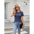 thumbnail image 6 of Womens Summer Spring Trendy Vacation Outfits Short Sleeve Business Tshirts Fashion Casual Blouses Royal Blue S, 6 of 8