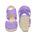 thumbnail image 4 of BLISSFUL STEP Women's Shoes Crisscross Strap Closed Toe Espadrille Wedge Heel Sandals Purple 7.5, 4 of 5
