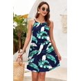 thumbnail image 2 of Jdffashion Robe d'Été pour Femmes Col Licou Sans Manches Mini Robe Décontractée Florale de Plage avec Poches, 2 of 6