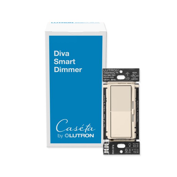 Interruptor de luz regulable inteligente Lutron Diva para iluminación Caseta