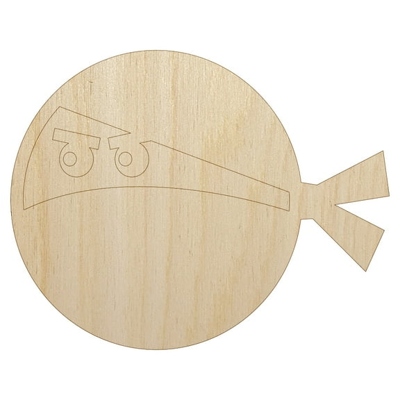 Ninja Face Funny Wood Shape Unfinished Piece Cutout Craft DIY Projects - 4.70 Inch Size - 1/8 Inch Thick