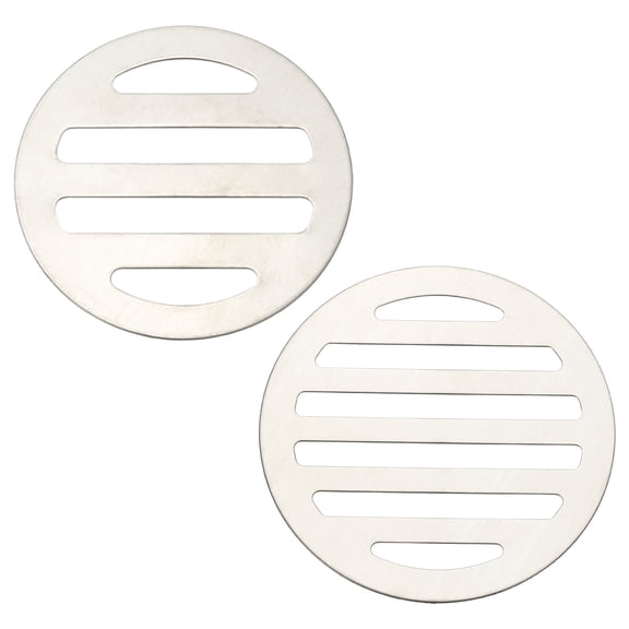 Uxcell 2 Pcs Round Floor Drain Cover, Stainless Steel Shower Hair Catcher Drain Grate for Small Lawns, Bathroom Covers, Kitchen Floor Drains, Silver Tone(2/3 Inches)