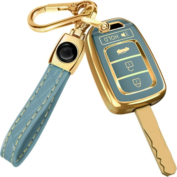 for Honda Civic Key Fob Cover and Leather Keychain - TPU Key Case for Honda Accord, CR-V SE, CRV LX, HR-V - 2014-2022 Keyfob Cover
