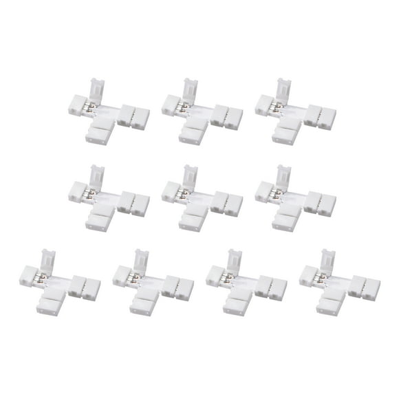 Conector LED de forma T de 8 mm 2P para luz de un solo color 3528 2 conductores 10 piezas
