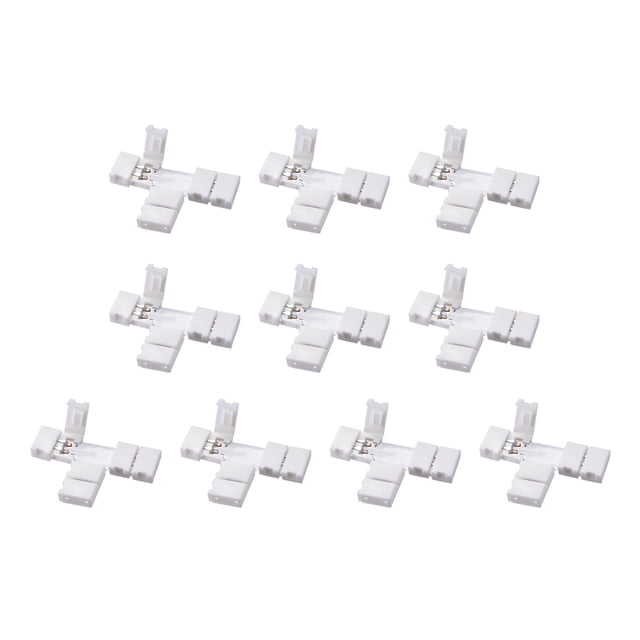 Conector LED de forma T de 8 mm 2P para luz de un solo color 3528 2 conductores 10 piezas