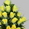thumbnail image 4 of Artificial Cemetery Flowers, Grave Decorations Roses, Memorial Flowers Bouquet with Cemetery Vase, Sets (Yellow), 4 of 5