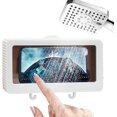 thumbnail image 1 of Soporte para teléfono móvil resistente al agua para ducha, pantalla táctil antivaho, para baño y cocina, para teléfonos móviles de menos de 6,8" (blanco), 1 of 5