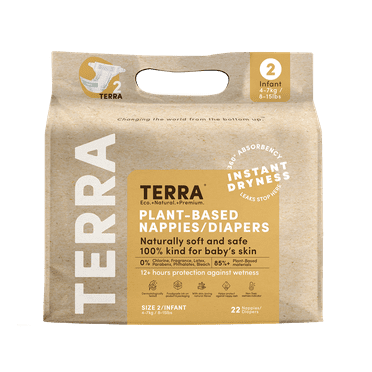 Terra Diapers Size 2 Infant - 22 Pack
