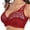 Red, variant on Women Embroidery Floral Lace Bra Underwire 3/4 Cup Bralette Unlined Non-Padded Push up Brassiere
