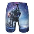 thumbnail image 4 of Disketp Men'S Swim Trunks Hawaiian Breathable Surf Beach Swimsuits Mesh Lining Beach Shorts With Pockets-Astronauts Start Running, 4 of 9