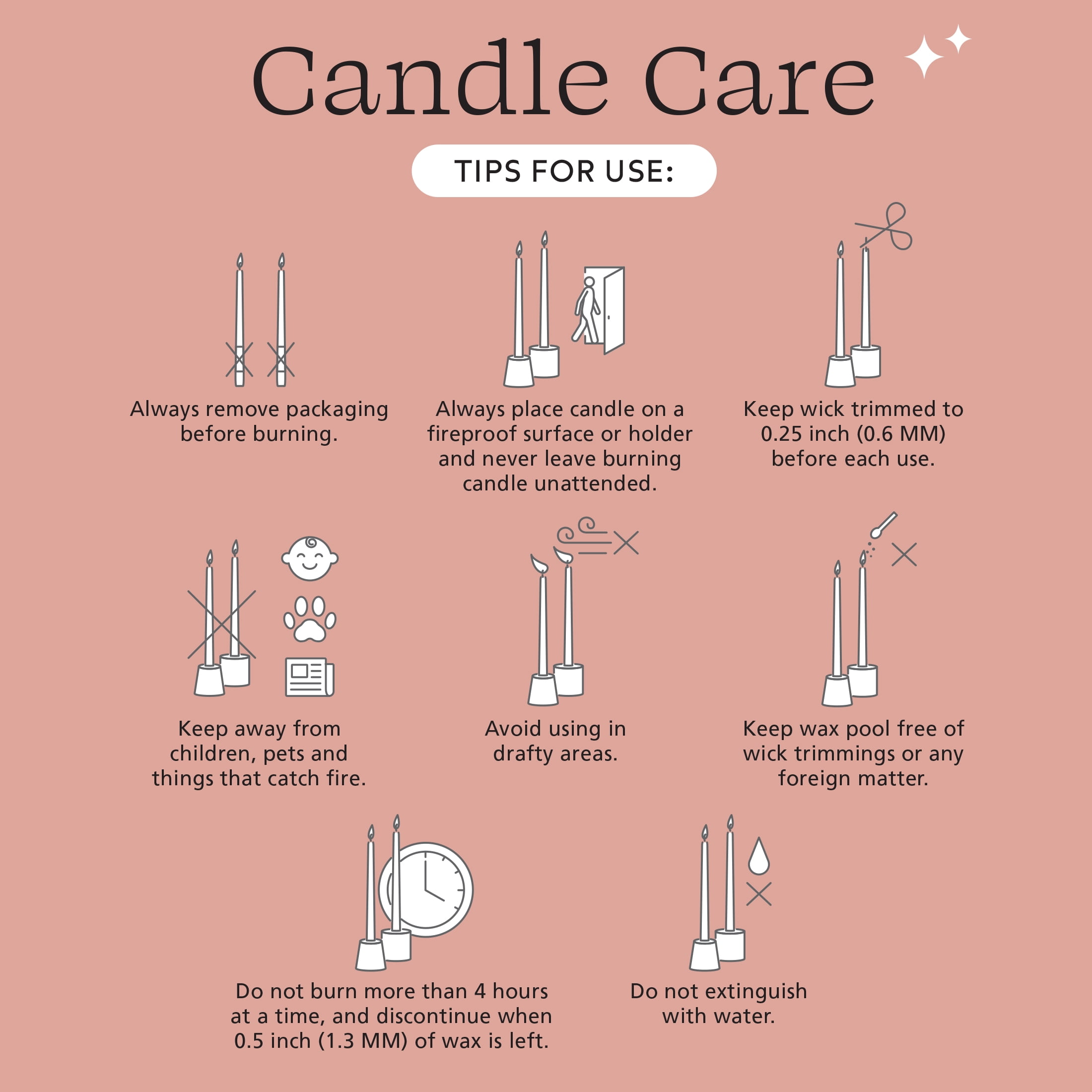 Mainstays Paraffin Wax 10" Twist Taper Candle, Unscented, Pink