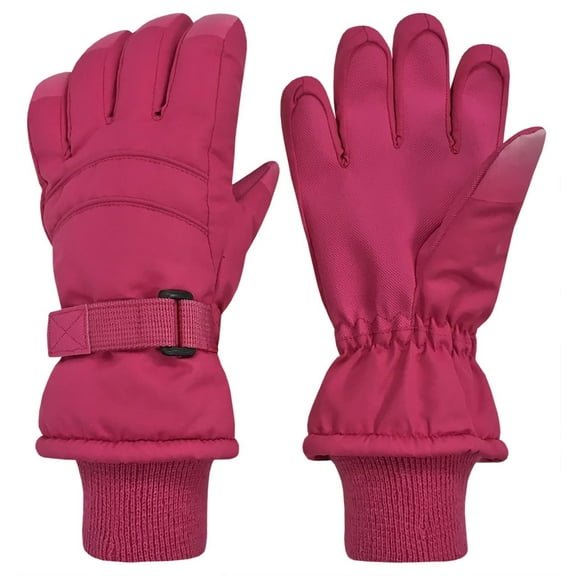 N'Ice Caps Kids Winter Thinsulate Waterproof Gloves Insulated Ski Snow Unisex Children Pink