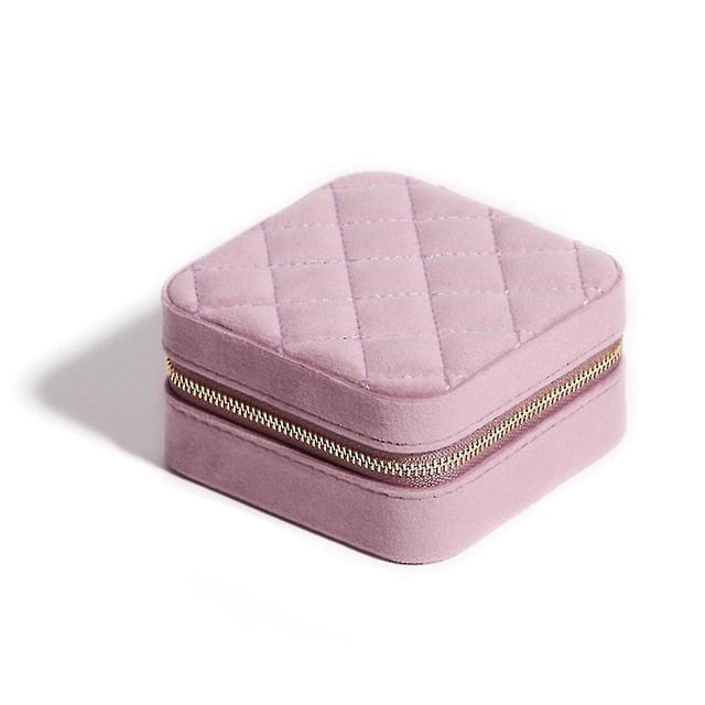 L Grey Caja De Almacenamiento De Joyas De Viaje De Felpa Caja De Almacenamiento De Joyas De Viaje B
