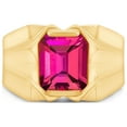 thumbnail image 5 of AFFY 8x10 mm Simulated Birthstone Men's Ring Ruby In 14K Yellow Gold Plated 925 Sterling Silver. Ring Size 10.5, 5 of 6