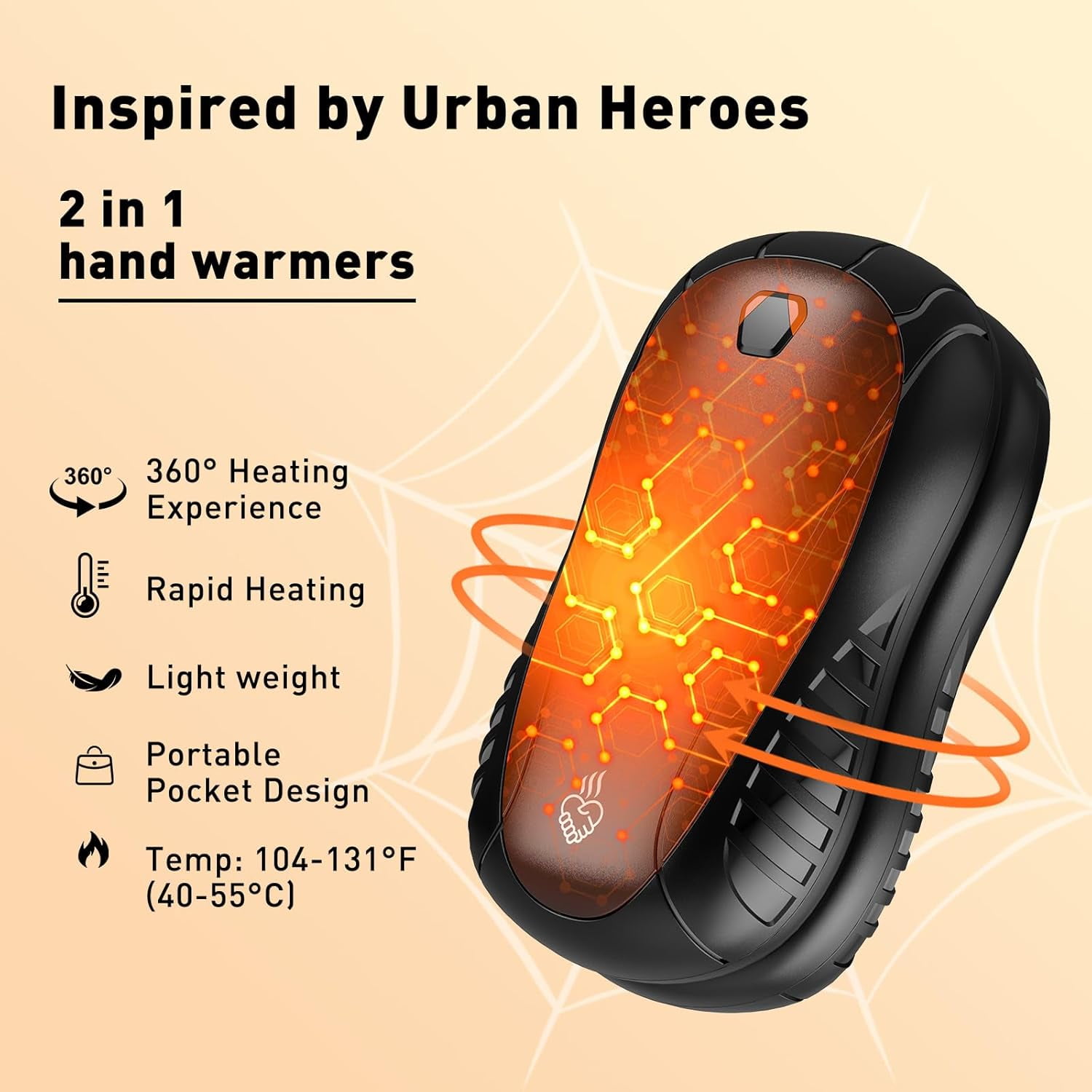 Hand Warmers Rechargeable,1 Pack 4000mAh Electric Portable Pocket Heater, Heat Therapy Great for Outdoors, Hunting, Golf, Camping, Warm Gifts