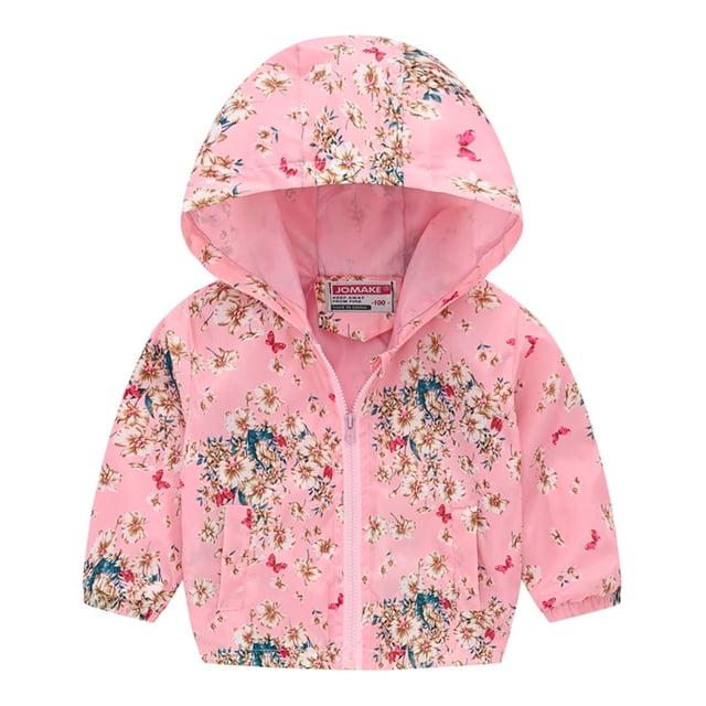 Toddler Winter Coat Cute Printed Solid Color Lightweight Jacket Windproof Coats Toddler Fall Spring Jacket 3-4 Years Kids Clothes