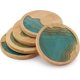 thumbnail image 1 of Round Ocean Wave Epoxy Resin and Bamboo Coaster Drink Mat - 5 Pack, 1 of 4