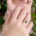 thumbnail image 6 of Natural Green Moss Agate Yellow Tone Silver Size-8 Minimalist Oval Classic Vintage Style CZ Wedding Engagement Rings For Women 925 Sterling Silver Gifts For Her, 6 of 6